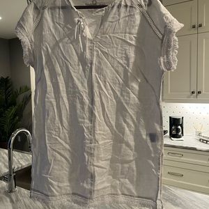 Sandwich Linen white linen pool cover up dress size small dressing European